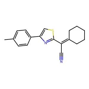 2-Cyclohexylidene-2-[4-(4-methylphenyl)-1,3-thiazol-2-yl]acetonitrile structure