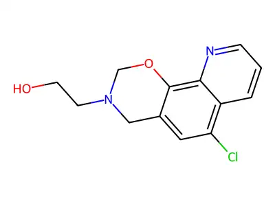2-{6-chloro-2H,3H,4H-[1,3]oxazino[5,6-h]quinolin-3-yl}ethan-1-ol structure