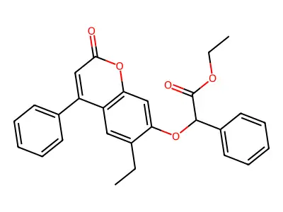 Ethyl 2-(6-ethyl-2-oxo-4-phenylchromen-7-yl)oxy-2-phenylacetate structure
