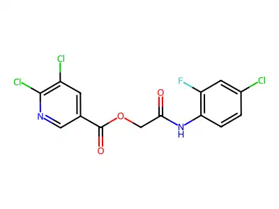 [(4-Chloro-2-fluorophenyl)carbamoyl]methyl 5,6-dichloropyridine-3-carboxylate structure