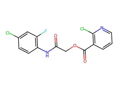[(4-Chloro-2-fluorophenyl)carbamoyl]methyl 2-chloropyridine-3-carboxylate structure