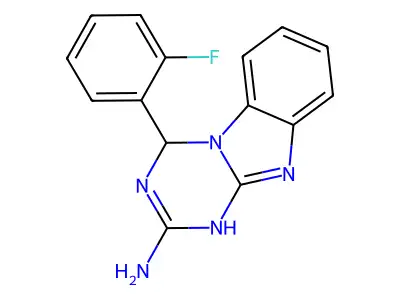 4-(2-Fluorophenyl)-1,4-dihydro[1,3,5]triazino[1,2-a]benzimidazol-2-amine structure