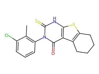 4-(3-Chloro-2-methylphenyl)-5-sulfanyl-8-thia-4,6-diazatricyclo[7.4.0.0,2,7]trideca-1(9),2(7),5-trien-3-one structure