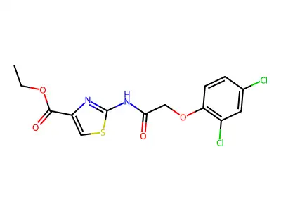 Ethyl 2-(2-(2,4-dichlorophenoxy)acetamido)thiazole-4-carboxylate structure