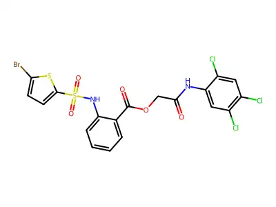 2-Oxo-2-[(2,4,5-trichlorophenyl)amino]ethyl 2-[[(5-bromo-2-thienyl)sulfonyl]amino]benzoate structure