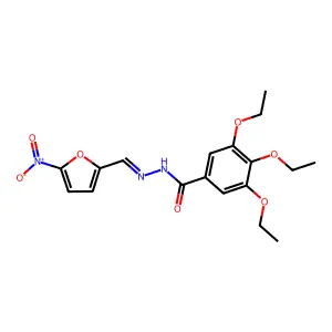 3,4,5-triethoxy-N'-[(5-nitrofuran-2-yl)methylidene]benzohydrazide structure