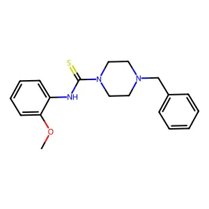 4-benzyl-N-(2-methoxyphenyl)piperazine-1-carbothioamide structure