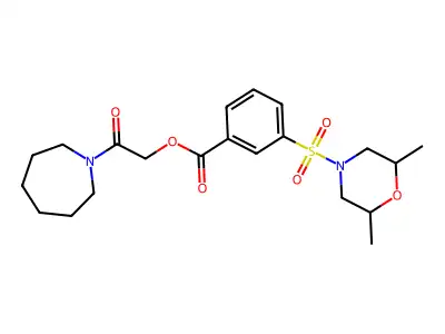 [2-(Azepan-1-yl)-2-oxoethyl] 3-(2,6-dimethylmorpholin-4-yl)sulfonylbenzoate structure