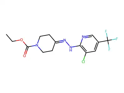 ethyl 4-[[3-chloro-5-(trifluoromethyl)pyridin-2-yl]hydrazinylidene]piperidine-1-carboxylate structure