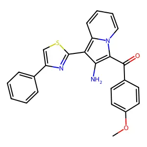 3-(4-Methoxybenzoyl)-1-(4-phenyl-1,3-thiazol-2-yl)indolizin-2-amine structure