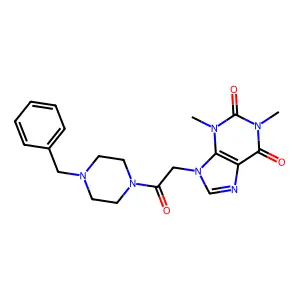 9-[2-(4-Benzylpiperazin-1-yl)-2-oxoethyl]-1,3-dimethylpurine-2,6-dione structure