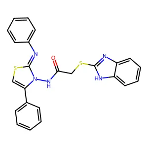 2-(1H-Benzimidazol-2-ylthio)-N-[4-phenyl-2-(phenylimino)-3(2H)-thiazolyl]acetamide structure