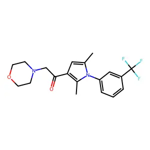 1-(2,5-dimethyl-1-(3-(trifluoromethyl)phenyl)-1H-pyrrol-3-yl)-2-morpholinoethanone structure