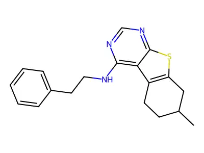 7-methyl-N-(2-phenylethyl)-5,6,7,8-tetrahydro[1]benzothieno[2,3-d]pyrimidin-4-amine structure
