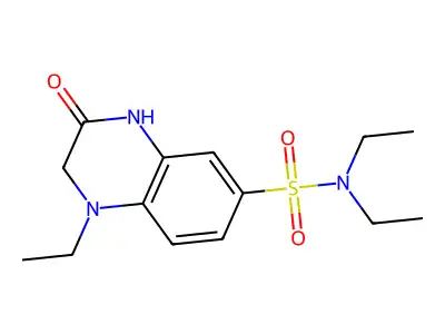 N,N,1-triethyl-3-oxo-1,2,3,4-tetrahydroquinoxaline-6-sulfonamide structure