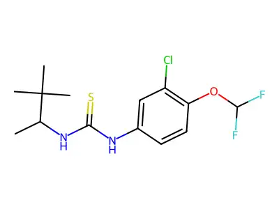 1-[3-Chloro-4-(difluoromethoxy)phenyl]-3-(3,3-dimethylbutan-2-yl)thiourea structure