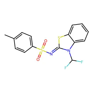 [3-(difluoromethyl)(3-hydrobenzothiazol-2-ylidene)][(4-methylphenyl)sulfonyl]a zamethane structure