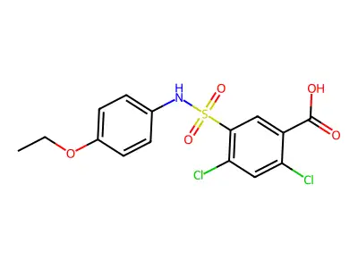 2,4-Dichloro-5-((4-ethoxyphenyl)sulfamoyl)benzoic acid structure