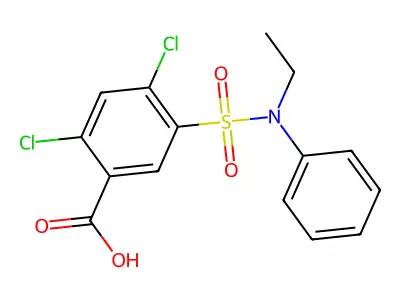 2,4-Dichloro-5-[ethyl(phenyl)sulfamoyl]benzoic acid structure