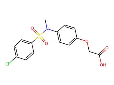 2-[4-(N-methyl4-chlorobenzenesulfonamido)phenoxy]acetic acid structure