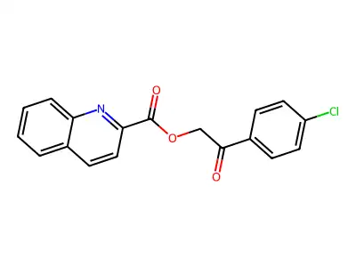 2-(4-Chlorophenyl)-2-oxoethyl quinoline-2-carboxylate structure