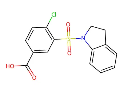 4-Chloro-3-(2,3-dihydro-indole-1-sulfonyl)-benzoic acid structure