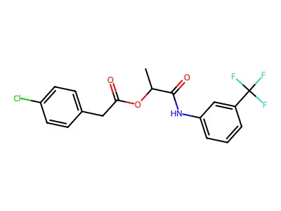 1-Methyl-2-oxo-2-[[3-(trifluoromethyl)phenyl]amino]ethyl 4-chlorobenzeneacetate structure