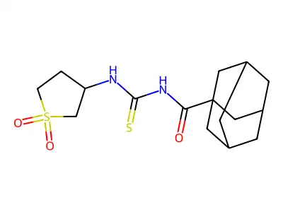 N-(1-adamantylcarbonyl)-N'-(1,1-dioxidotetrahydro-3-thienyl)thiourea structure