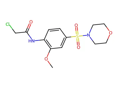 2-chloro-N-(2-methoxy-4-morpholin-4-ylsulfonylphenyl)acetamide structure