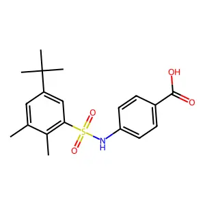 4-(5-Tert-butyl-2,3-dimethylbenzenesulfonamido)benzoic acid structure