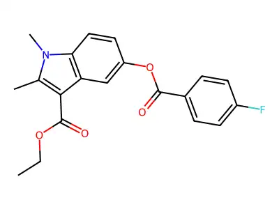 3-(Ethoxycarbonyl)-1,2-dimethylindol-5-yl 4-fluorobenzoate structure