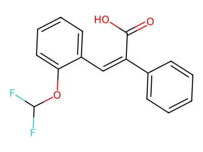 (2Z)-3-[2-(Difluoromethoxy)phenyl]-2-phenylprop-2-enoic acid structure