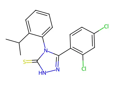5-(2,4-dichlorophenyl)-4-[2-(propan-2-yl)phenyl]-4H-1,2,4-triazole-3-thiol structure