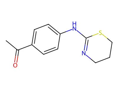 1-{4-[(5,6-dihydro-4H-1,3-thiazin-2-yl)amino]phenyl}ethan-1-one structure
