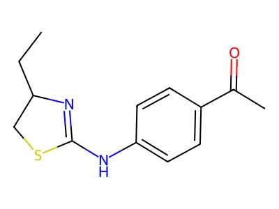 1-{4-[(4-Ethyl-4,5-dihydro-1,3-thiazol-2-yl)amino]phenyl}ethan-1-one structure