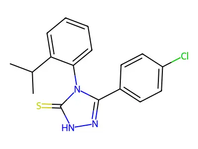 5-(4-chlorophenyl)-4-[2-(propan-2-yl)phenyl]-4H-1,2,4-triazole-3-thiol structure