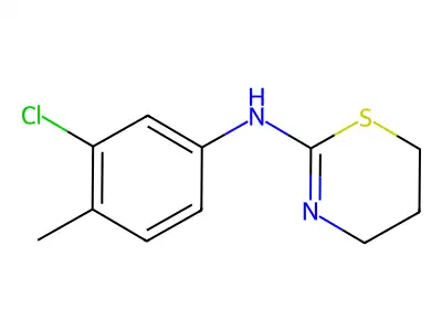 N-(3-chloro-4-methylphenyl)-5,6-dihydro-4H-1,3-thiazin-2-amine structure