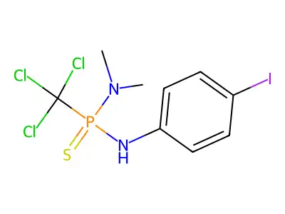 N'-(4-Iodophenyl)-N,N-dimethyl-P-(trichloromethyl)phosphonothioic diamide structure