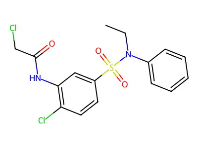 2-chloro-N-{2-chloro-5-[ethyl(phenyl)sulfamoyl]phenyl}acetamide structure