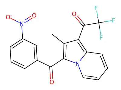 2,2,2-Trifluoro-1-[2-methyl-3-(3-nitrobenzoyl)-1-indolizinyl]ethanone structure