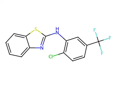 N-[2-chloro-5-(trifluoromethyl)phenyl]-1,3-benzothiazol-2-amine structure