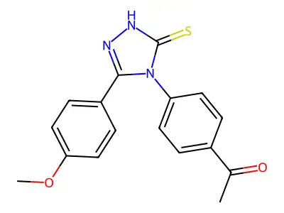 1-{4-[3-(4-methoxyphenyl)-5-thioxo-1,5-dihydro-4H-1,2,4-triazol-4-yl]phenyl}ethanone structure