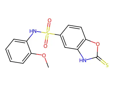 N-(2-methoxyphenyl)-2-sulfanyl-1,3-benzoxazole-5-sulfonamide structure