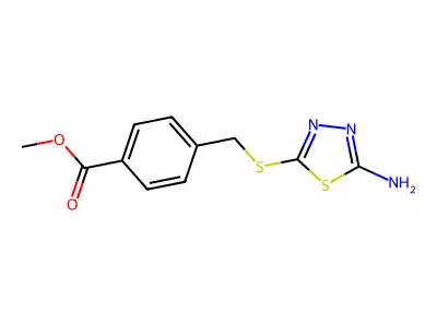 Methyl 4-{[(5-amino-1,3,4-thiadiazol-2-yl)sulfanyl]methyl}benzoate structure