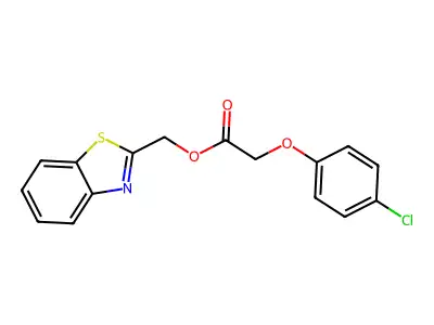 Benzo[d]thiazol-2-ylmethyl 2-(4-chlorophenoxy)acetate structure