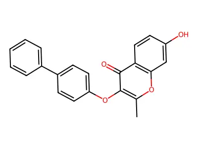 7-hydroxy-2-methyl-3-(4-phenylphenoxy)-4H-chromen-4-one structure