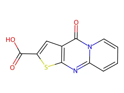 2-Oxo-6-thia-1,8-diazatricyclo[7.4.0.0,3,7]trideca-3(7),4,8,10,12-pentaene-5-carboxylic acid structure