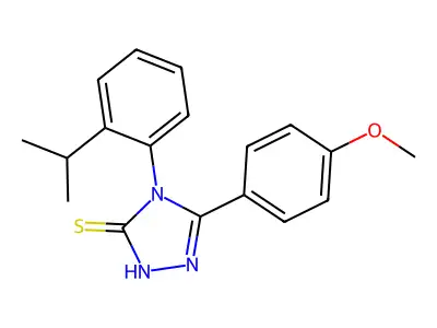5-(4-methoxyphenyl)-4-[2-(propan-2-yl)phenyl]-4H-1,2,4-triazole-3-thiol structure