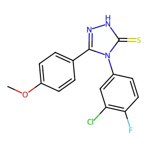 4-(3-chloro-4-fluorophenyl)-5-(4-methoxyphenyl)-4H-1,2,4-triazole-3-thiol structure