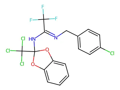 N'-[(4-chlorophenyl)methyl]-2,2,2-trifluoro-N-[2-(trichloromethyl)-1,3-benzodioxol-2-yl]ethanimidamide structure